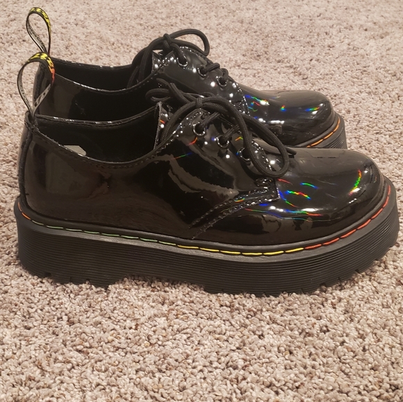 Docs Dr. Martens 1461 Rainbow patent platform shoes - Picture 3 of 5